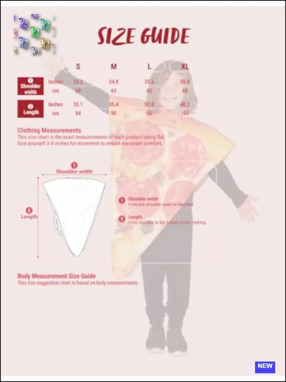 Kids Halloween Pizza Costume Slice Food Dress Up Party
